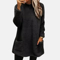 Dama Washington Ivy women's oversized sweater dress black pockets - front view