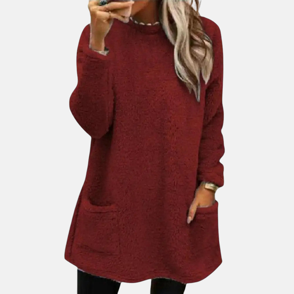 Ivy | Women's Oversized Sweater Dress Black Pockets