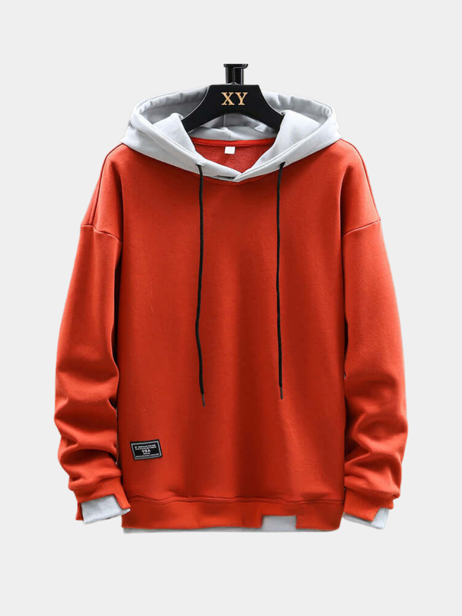 Axel | Men's Hoodie Sweatshirt Red White Colorblock