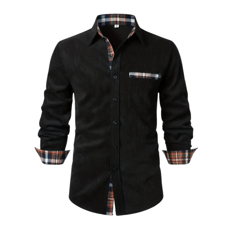 Arden | Men's Long Sleeve Button Up Shirt Sage Green Plaid Trim