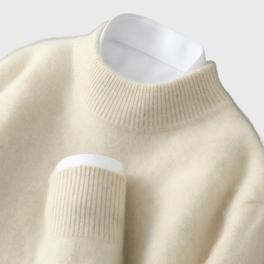Arlo | Men's Crew Neck Sweater Cream