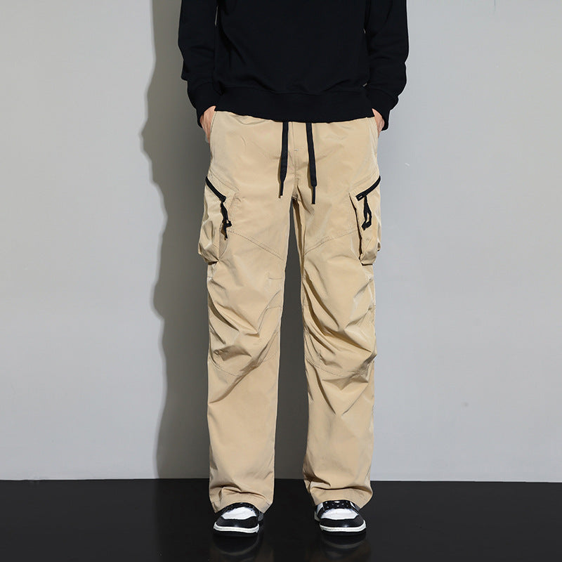 Voss | Men's Streetwear Cargo Pants Black Wide Leg