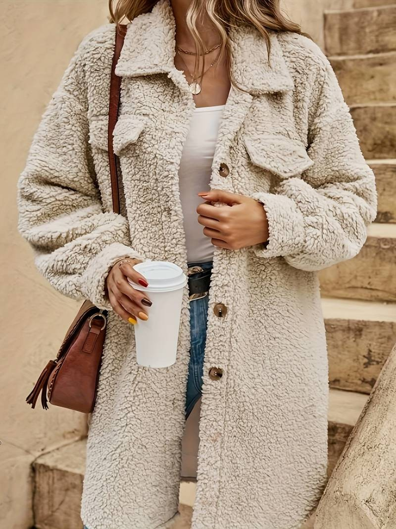 Dama Washington Eulalia teddy/sherpa coat - view 2
