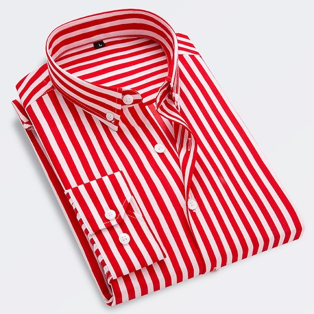 Axel | Men's Striped Button Up Shirt Navy White