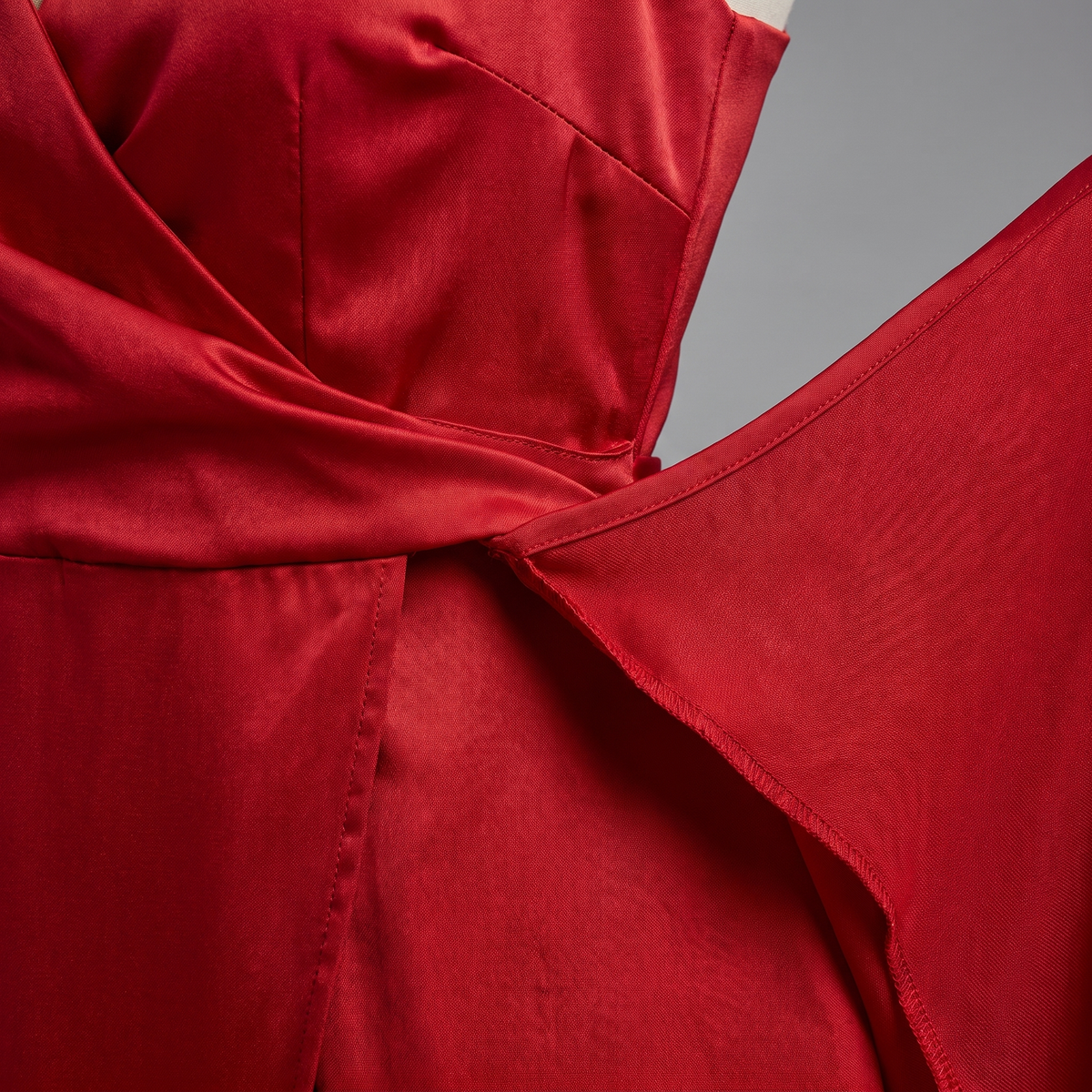 Dama Washington Vera wrap maxi dress Red - detail close up