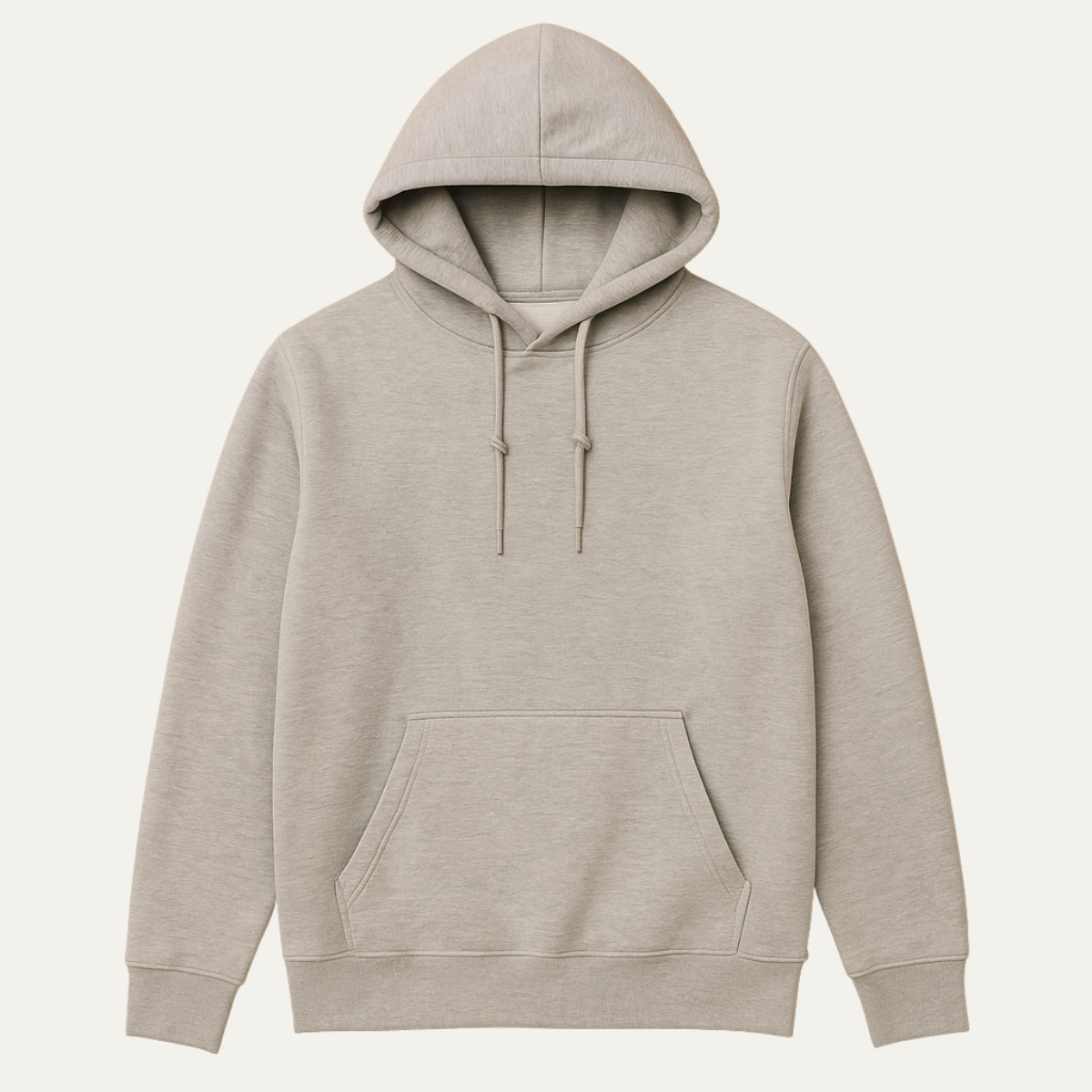 Bram | Men's Hoodie Gray Cream Pullover Drawstring Pocket