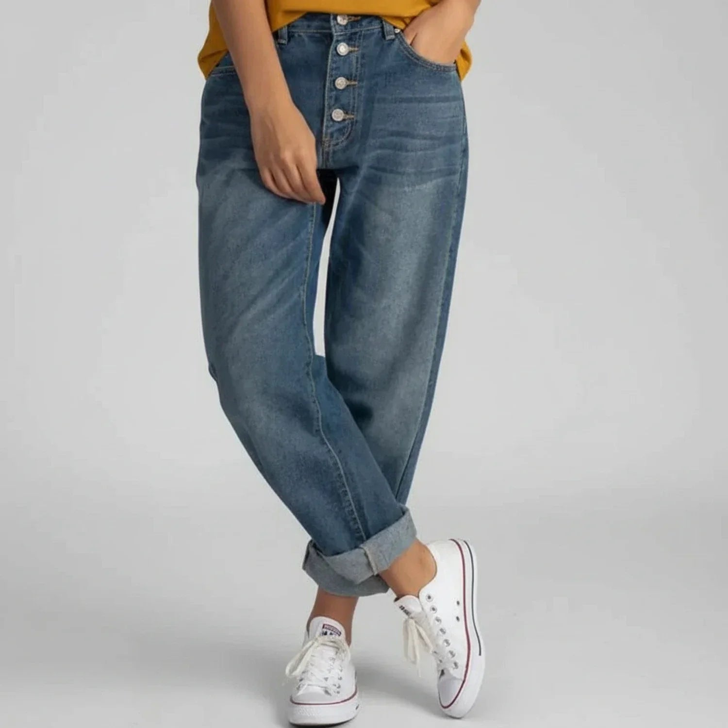 Maren | Women's High Waisted Straight Leg Jeans Light Blue