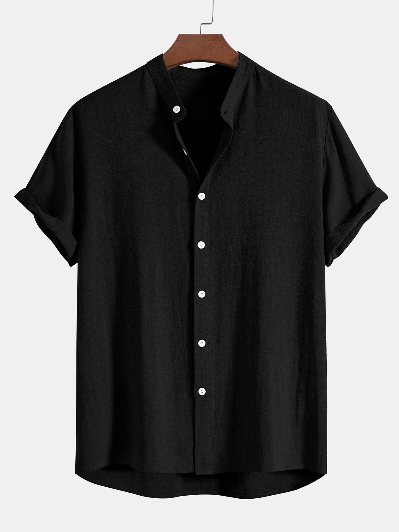 Axel | Men's Casual Linen Shirt Navy Short Sleeve