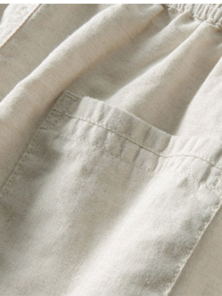 Axel | Men's Casual Linen Shirt Navy Short Sleeve