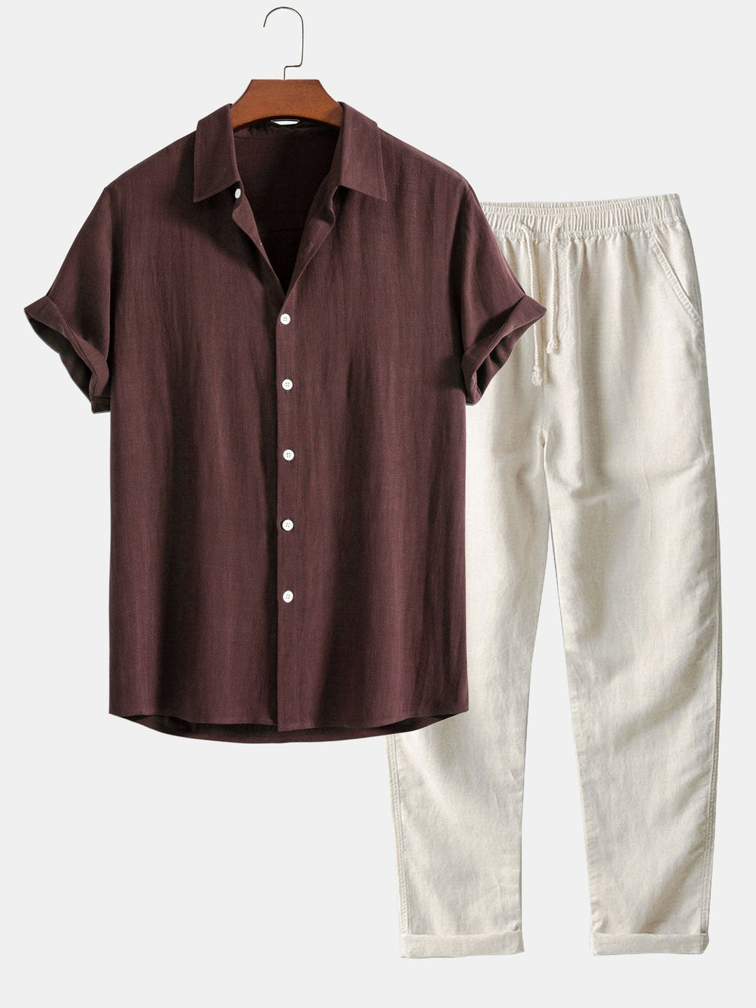 Axel | Men's Casual Linen Shirt Navy Short Sleeve