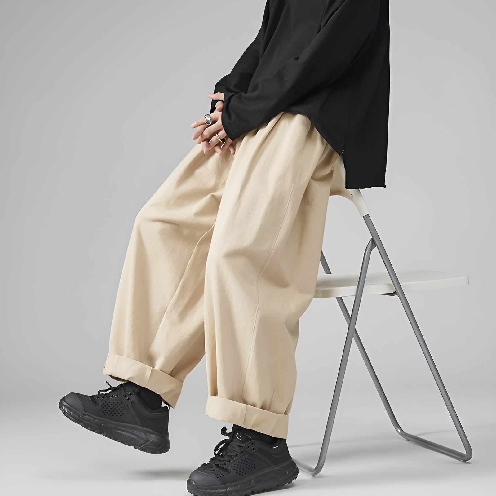 Arlo | Men's Pleated Wide Leg Pants Camel