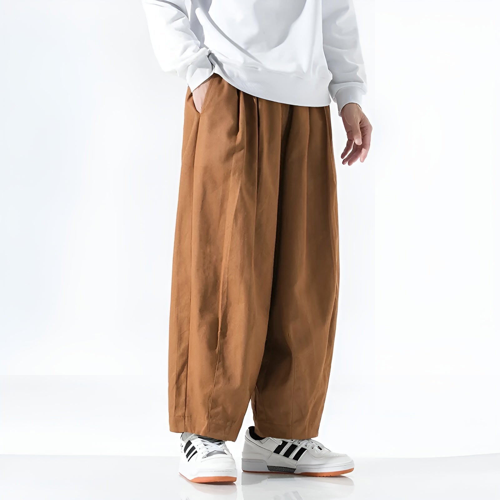 Arlo | Men's Pleated Wide Leg Pants Camel