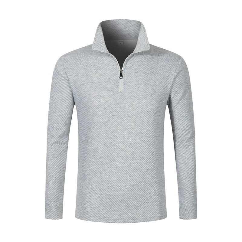 Ash | Men's Quarter Zip Sweater Black Textured Casual