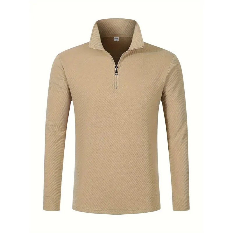 Ash | Men's Quarter Zip Sweater Black Textured Casual