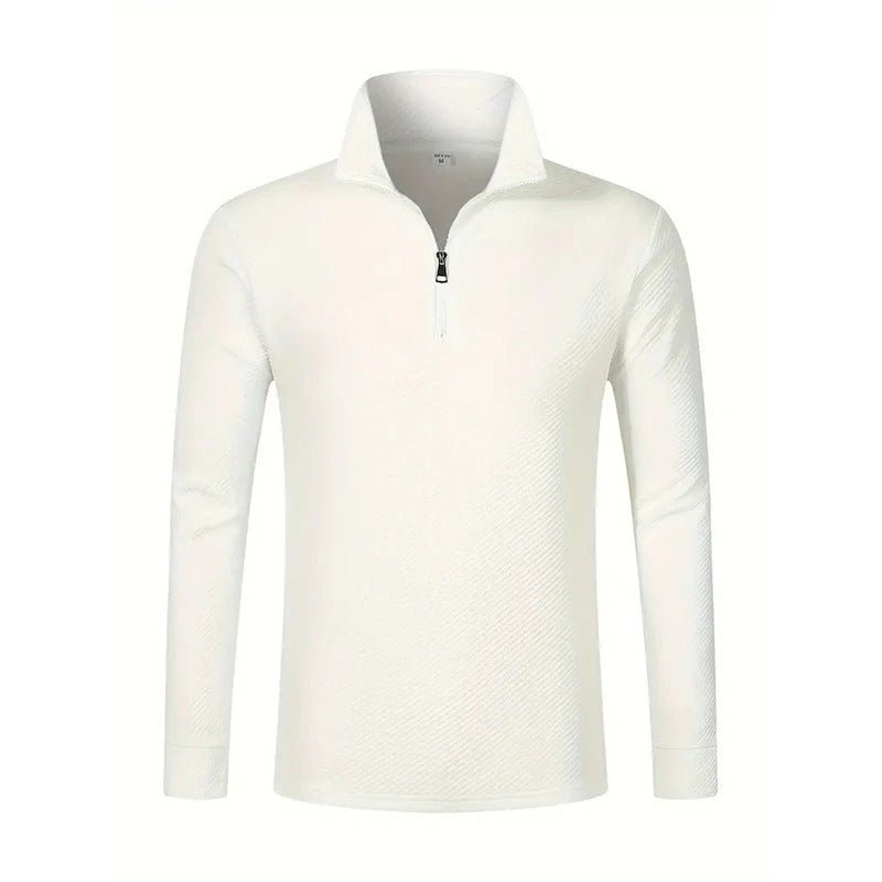 Ash | Men's Quarter Zip Sweater Black Textured Casual