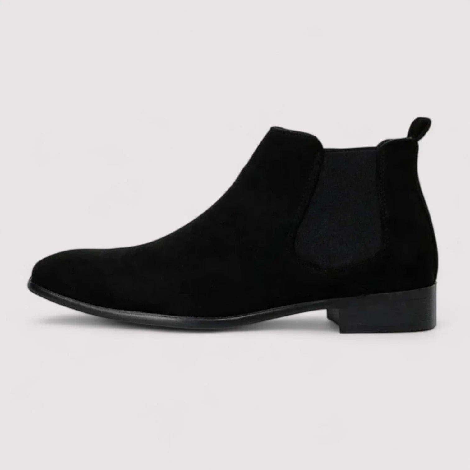 Ines | Men's Suede Chelsea Boots Beige Block Heel