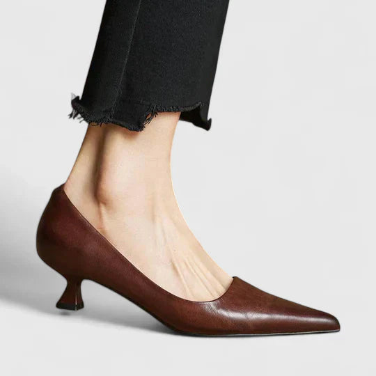 Maren | Women's Pointed Toe Kitten Heel Pump Burgundy