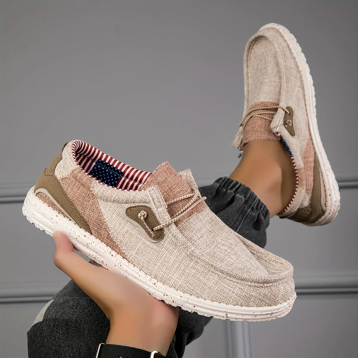 Faye | Women's Canvas Loafer Mule Cream Comfort Slip On