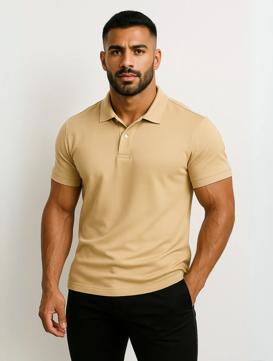 Axel | Men's Polo Shirt Cream Short Sleeve