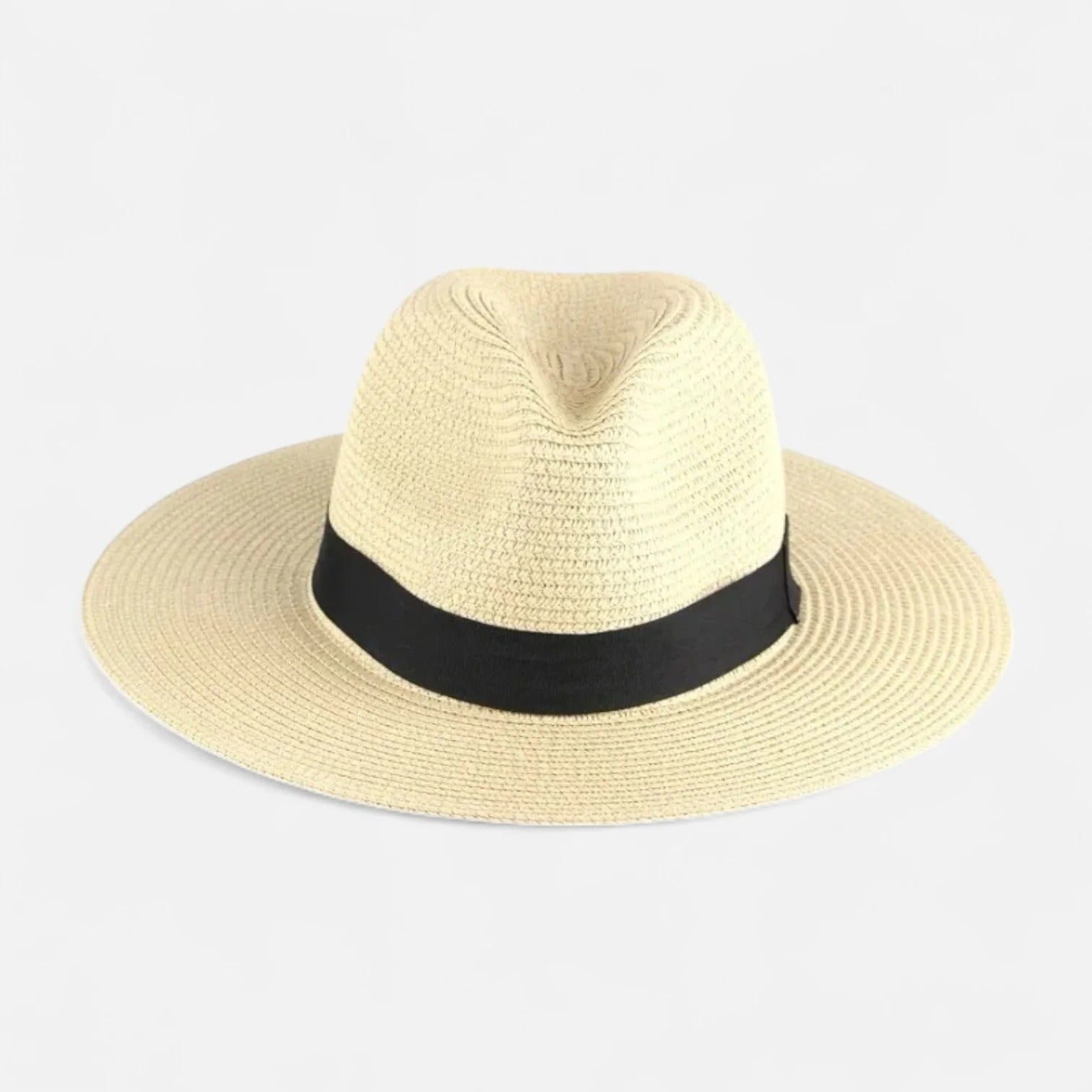 Paloma | Men's Straw Panama Hat Cream Black Band