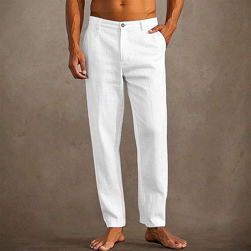 Ashby | Men's Linen Pants White