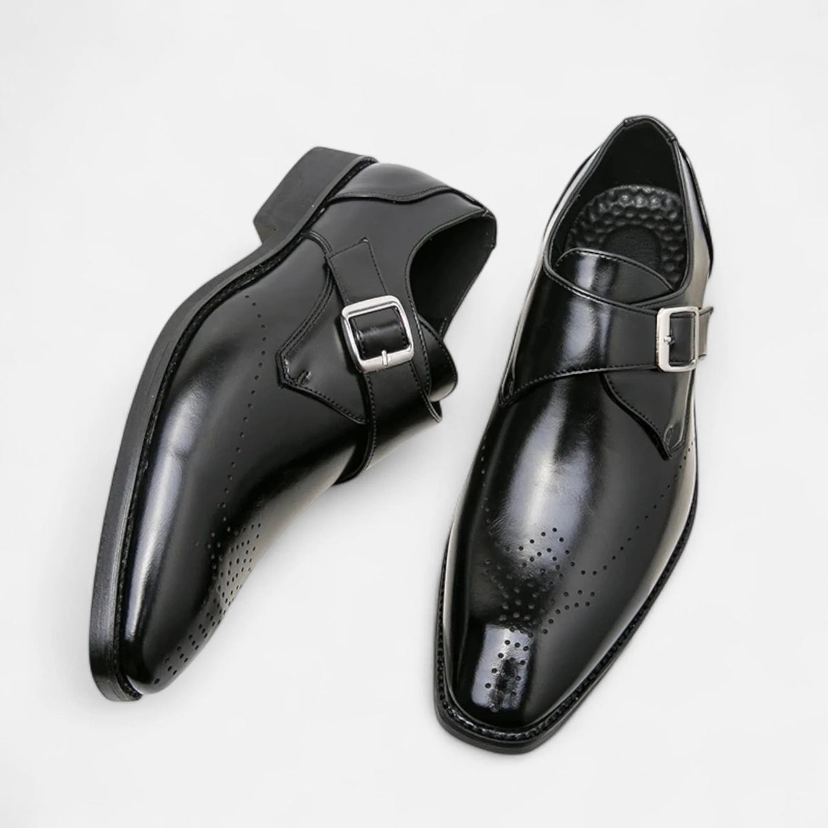 Dama Washington Stella men's oxford leather dress shoes black - front view