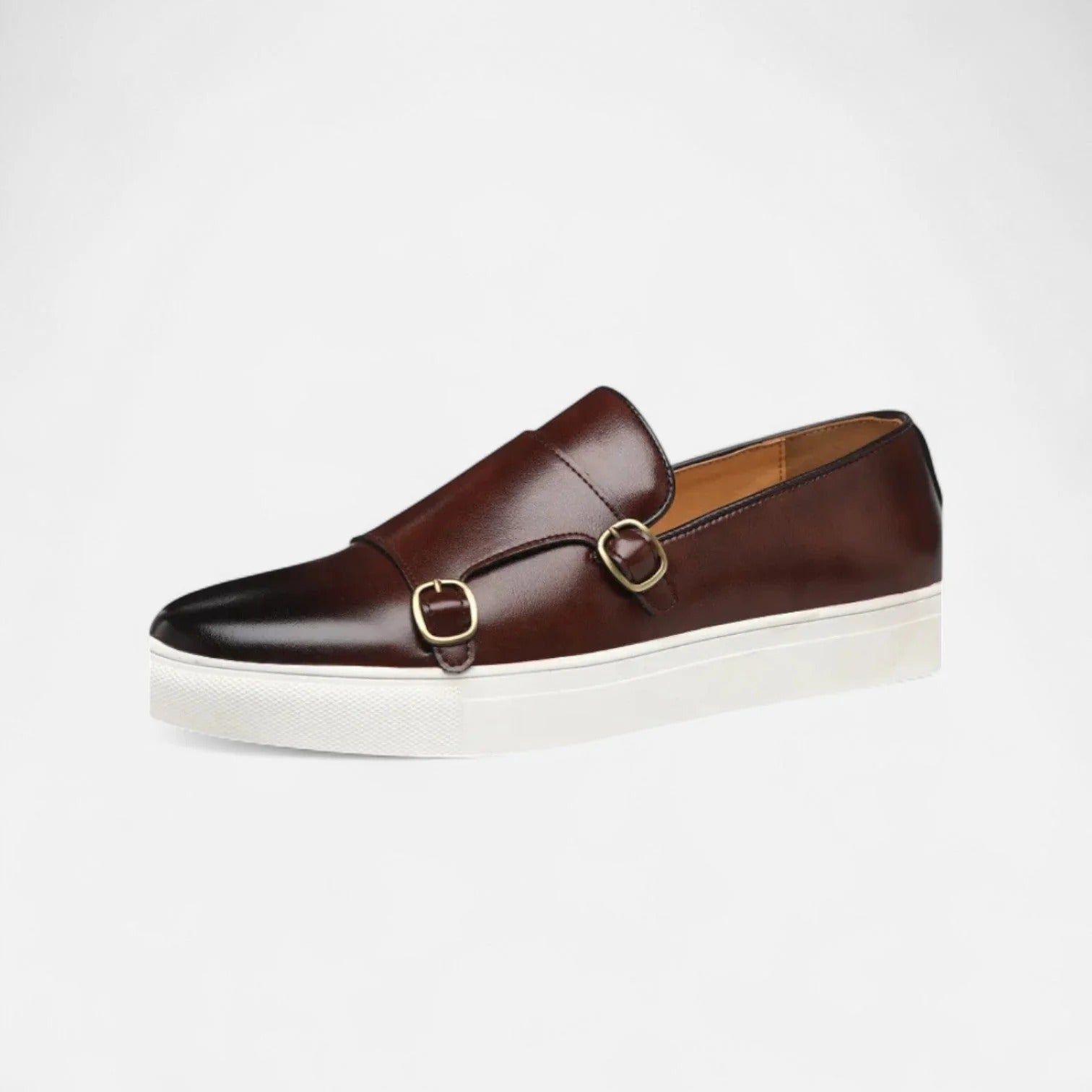 Axel | Men's Double Monk Strap Loafers Brown Leather