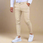 Dama Washington Ash men's chinos cream tailored slim fit - front view