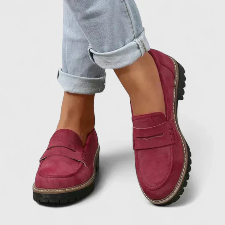 Nola | Women's Platform Loafer Black Lug Sole