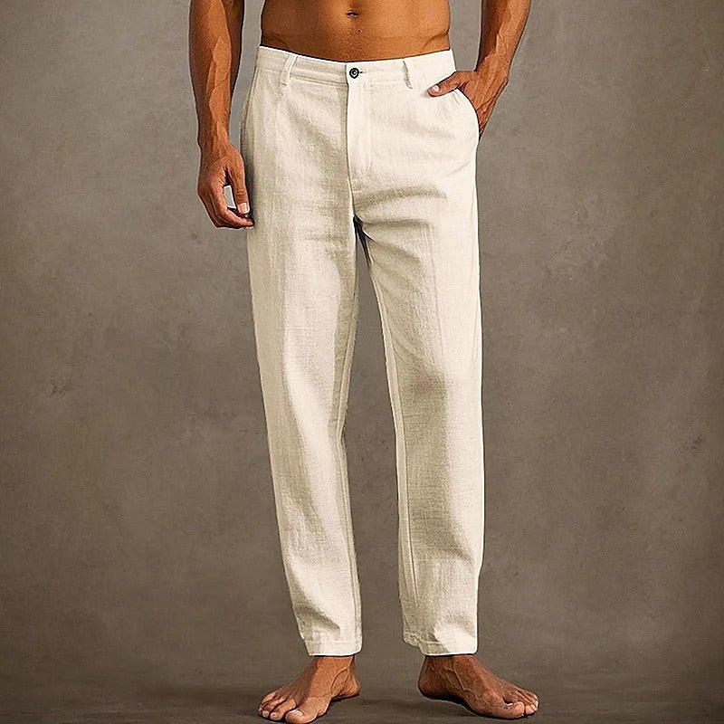 Ashby | Men's Linen Pants White