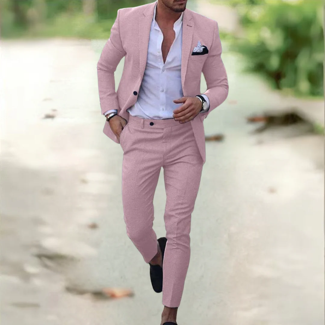 Axel | Men's Gray Suit Two Piece Tailored Pants