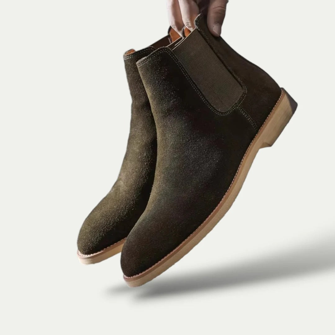 Kai | Men's Suede Chelsea Boots Black Ankle