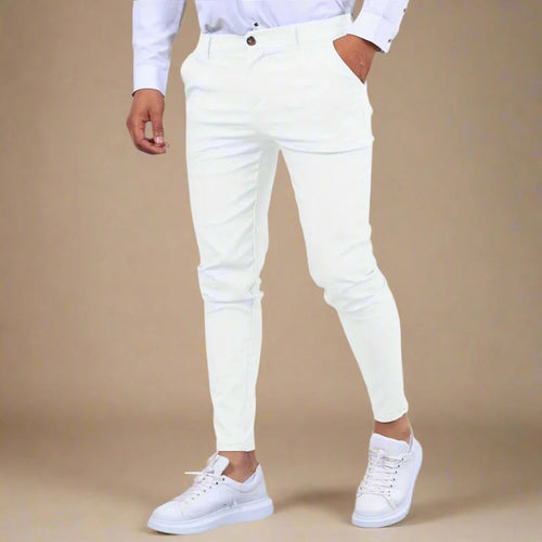 Dama Washington Ash men's chinos cream tailored slim fit - view 2