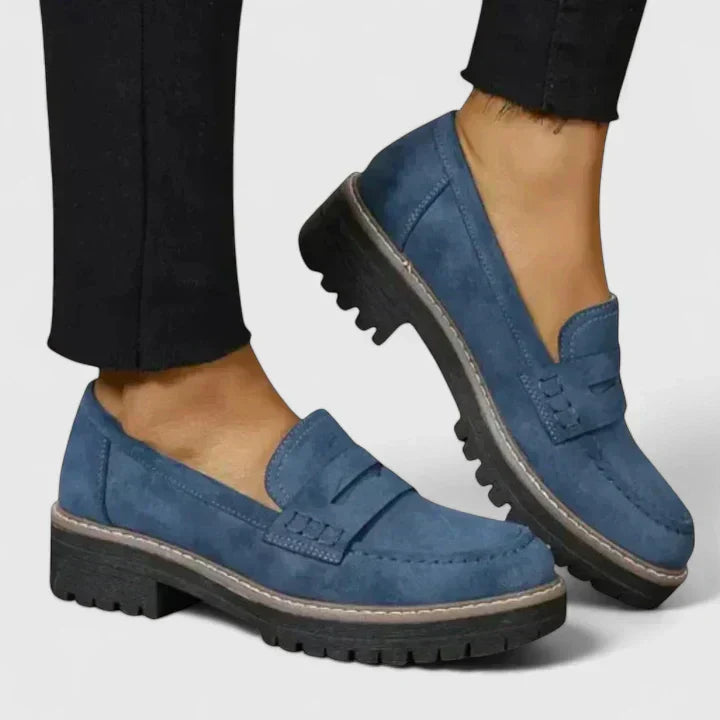 Nola | Women's Platform Loafer Black Lug Sole