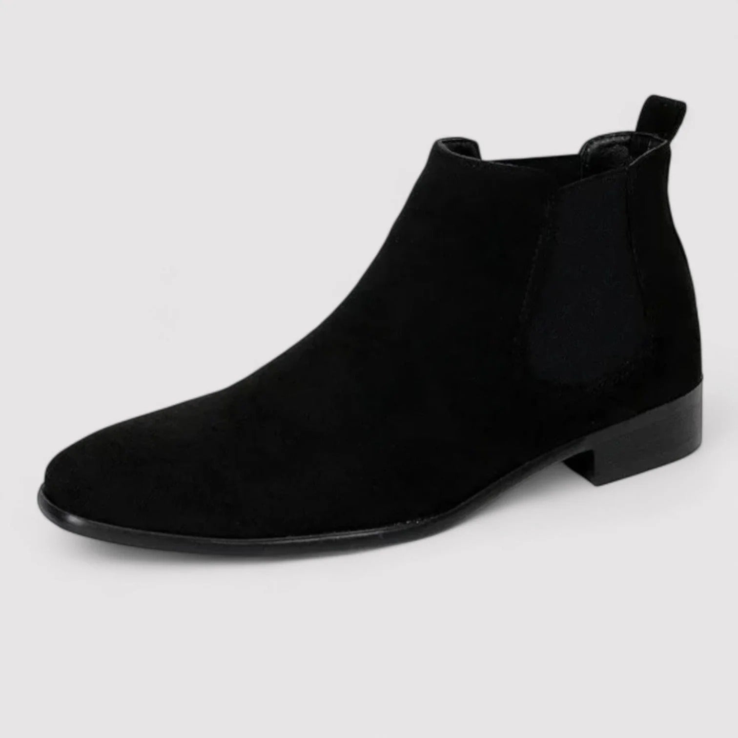 Ines | Men's Suede Chelsea Boots Beige Block Heel