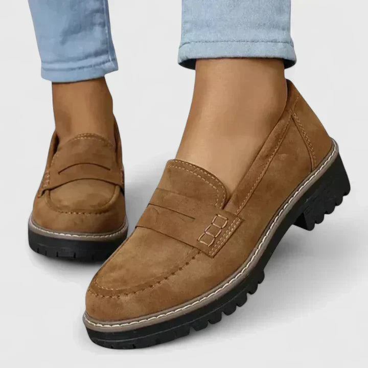 Nola | Women's Platform Loafer Black Lug Sole