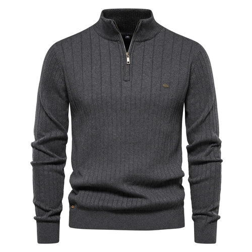 Dama Washington Axel men's quarter zip ribbed sweater black - view 2