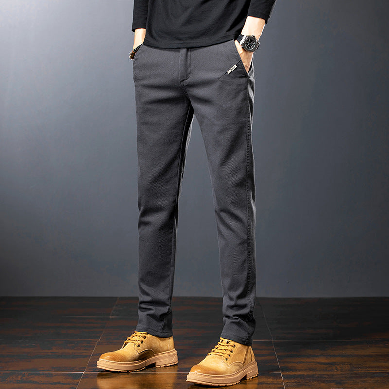 Voss | Men's Slim Fit Dress Pants Black Cotton