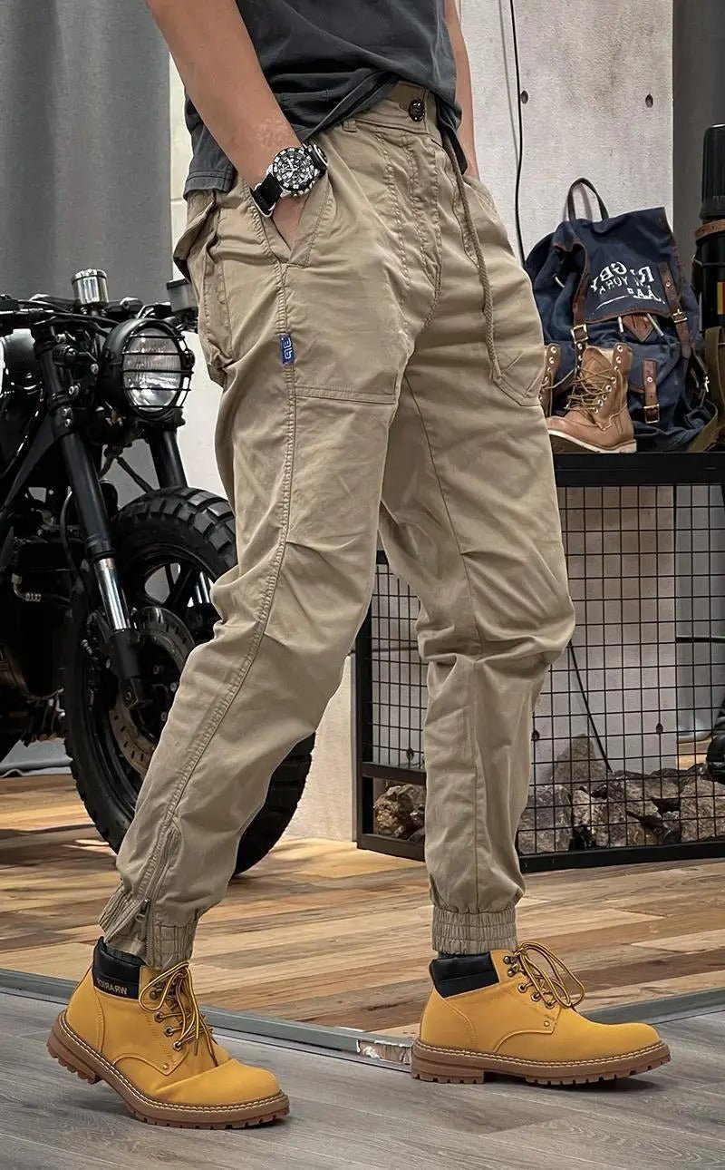 Rowan | Men's Cargo Pants Beige Tapered Jogger