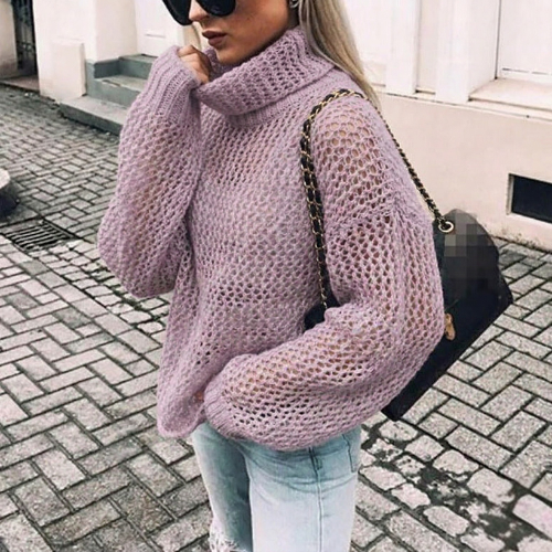 Dama Washington Agnesa women's oversized chunky knit turtleneck sweater - view 4