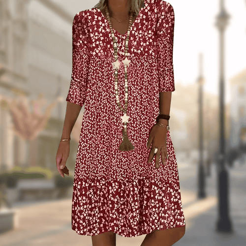 Dama Washington Alma women's floral casual dress navy white three quarter sleeve - view 2