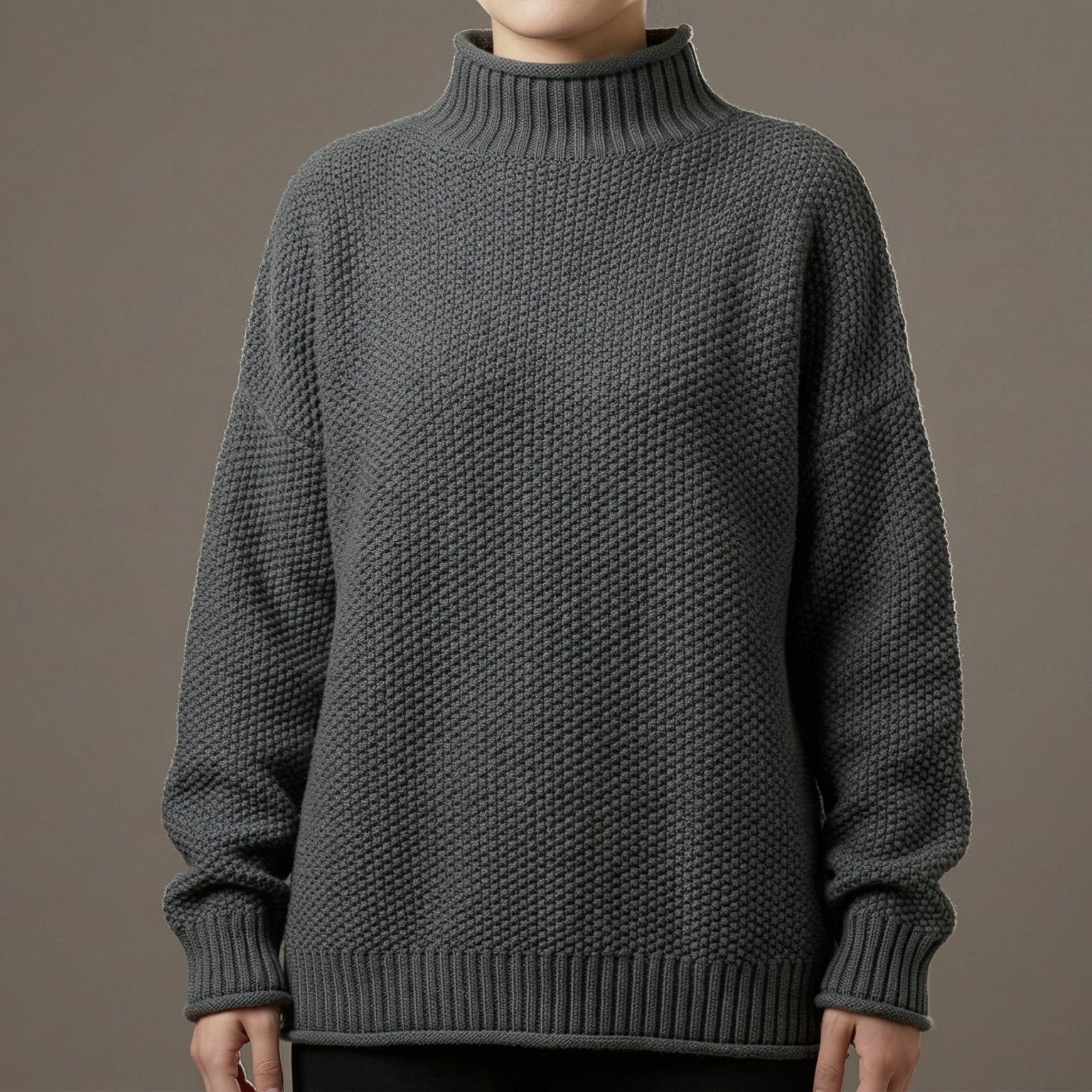 Maren | Women's Mock Neck Knit Sweater Red
