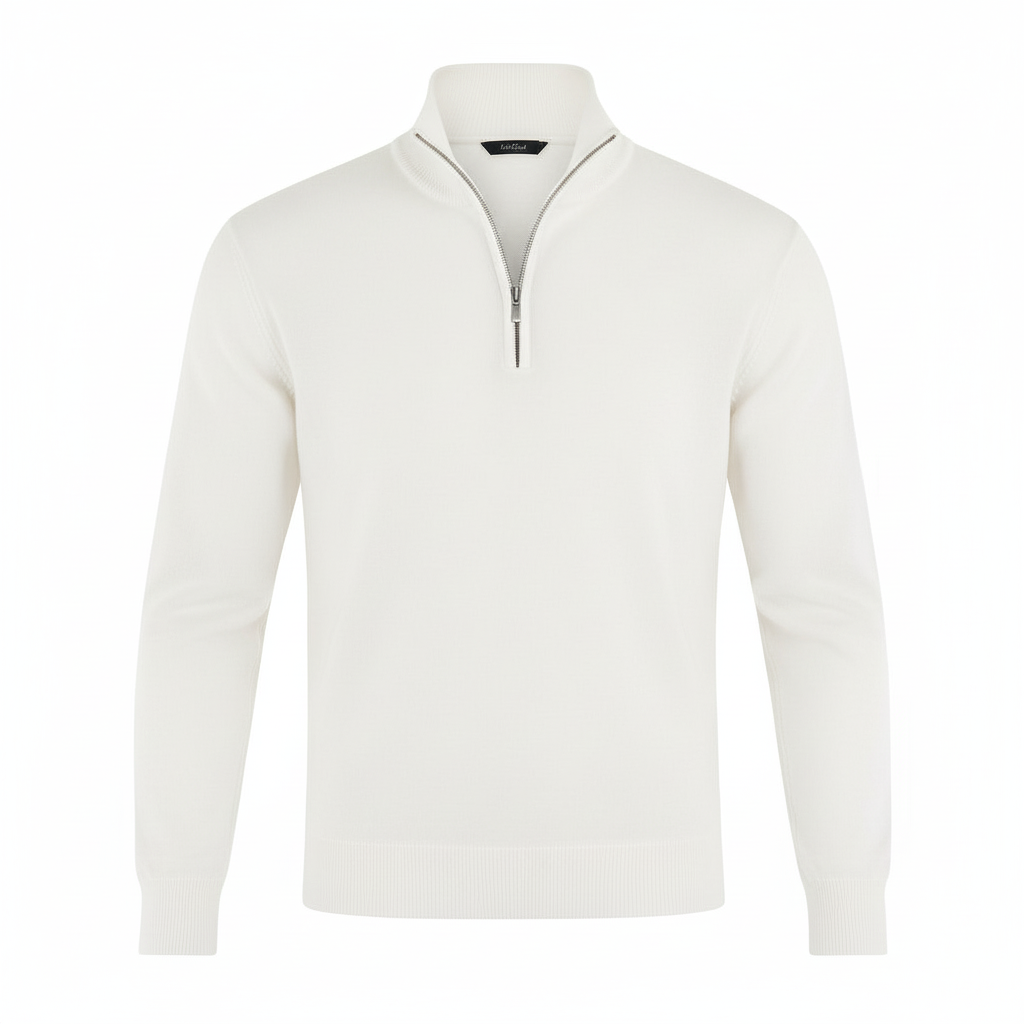 Voss | Men's Quarter Zip Sweater Purple Mock Neck