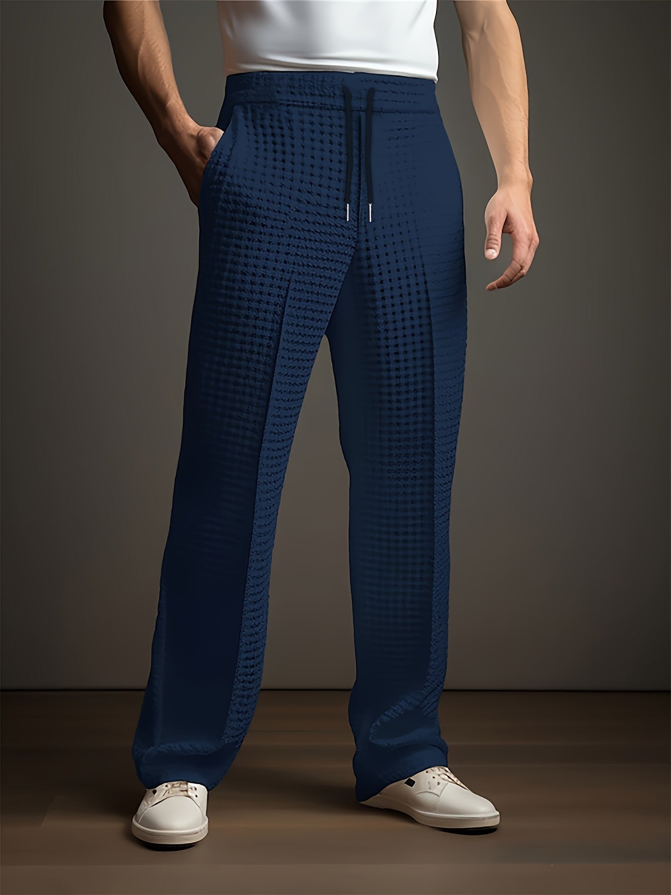 Nate | Men's Relaxed Fit Linen Pants Cream Wide Leg