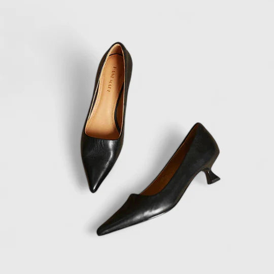 Ada | Women's Pointed Toe Kitten Heel Pumps Burgundy