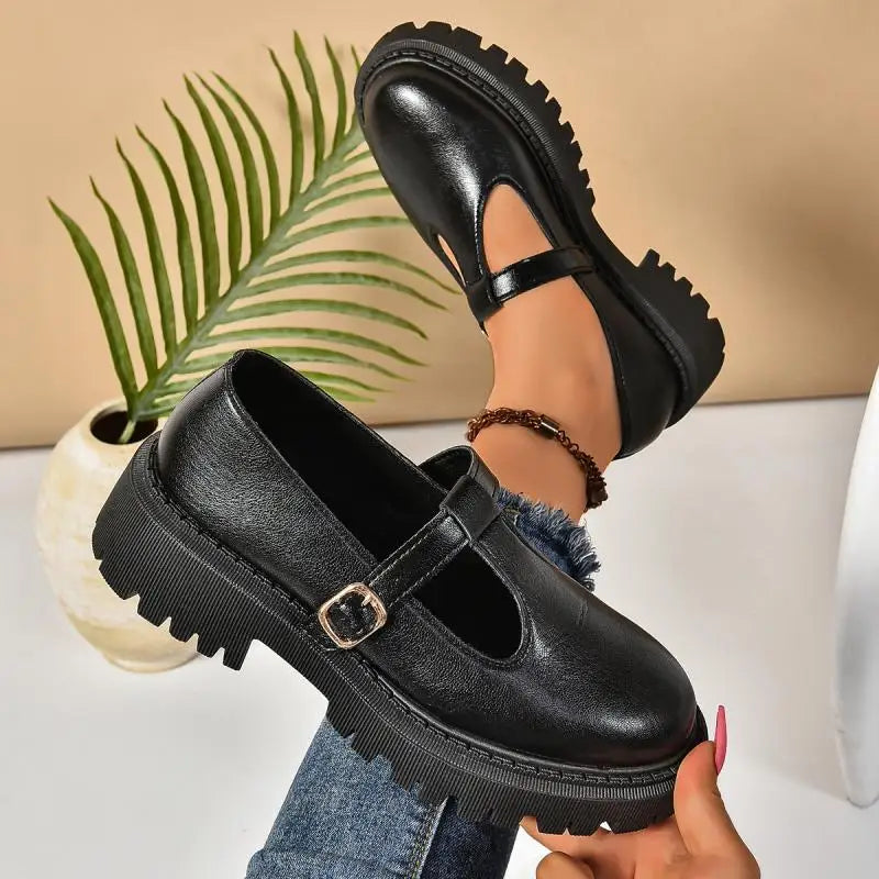 Ivy | Women's Mary Jane Shoes Chunky Platform Black