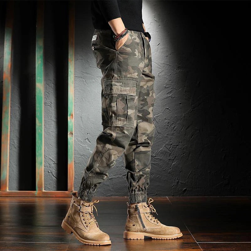 Miles | Men's Cargo Pants Camo Green Relaxed Fit