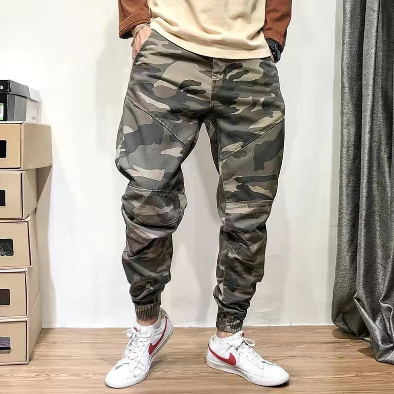 Miles | Men's Cargo Pants Camo Green Relaxed Fit