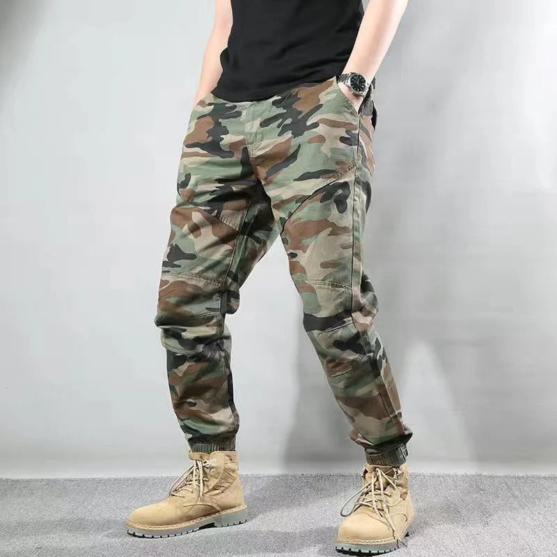 Miles | Men's Cargo Pants Camo Green Relaxed Fit