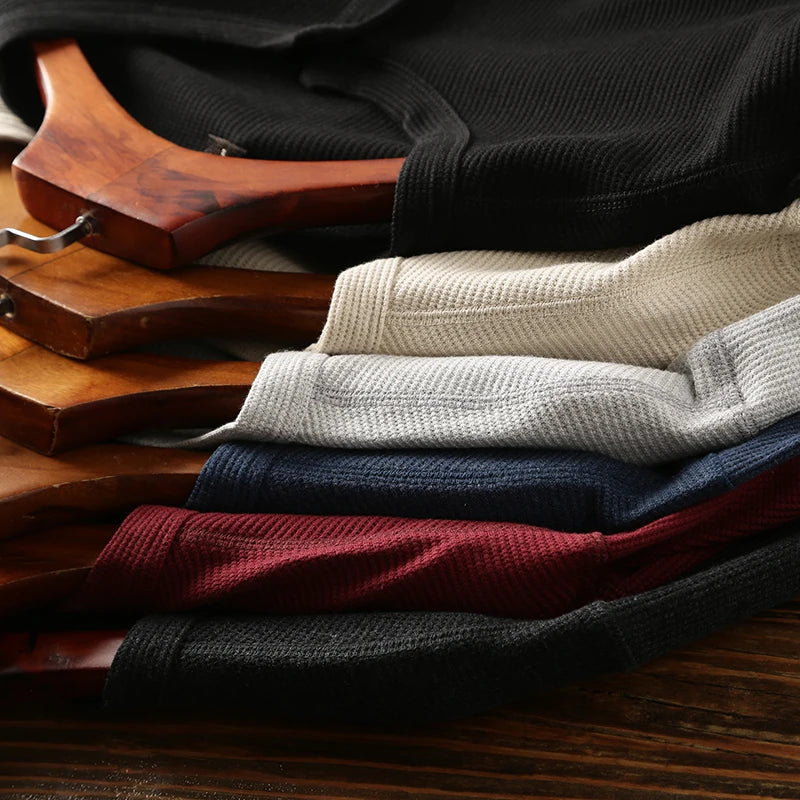 Axel | Men's Long Sleeve Henley Shirt Cream